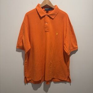 Polo Ralph Lauren Shirt Mens 2XLT Polo Pony Logo Golf Classic Orange 100% Cotton